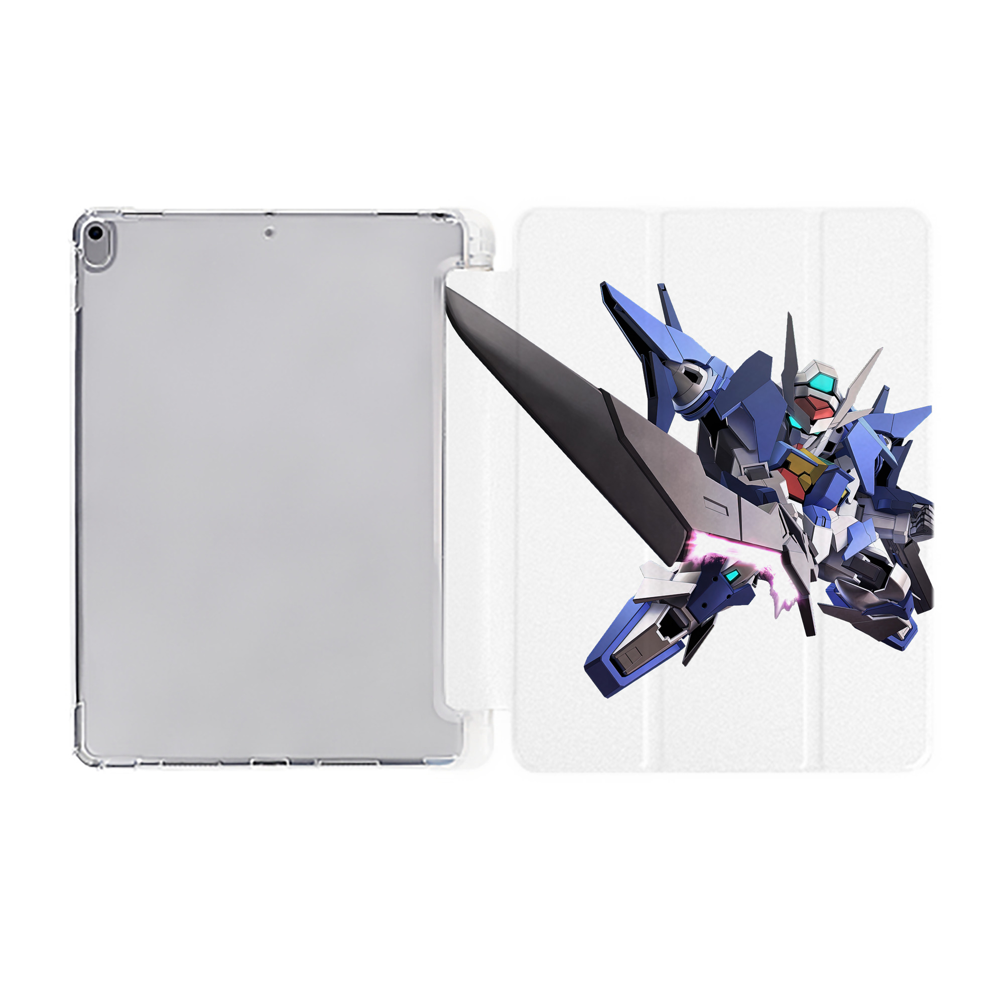 （画像用） 機動戦士ガンダム Mobile Suit Gundam IPad ケース ペン収納付き 三つ折りスタンド PUレザー×シリコン 対応機種9.5/10.5/10.9インチ